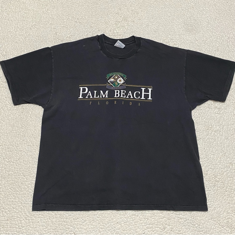Vintage Palm Beach Florida Single Stitch T-shirt Size XXL on Hanes Tag - Picture 2 of 6